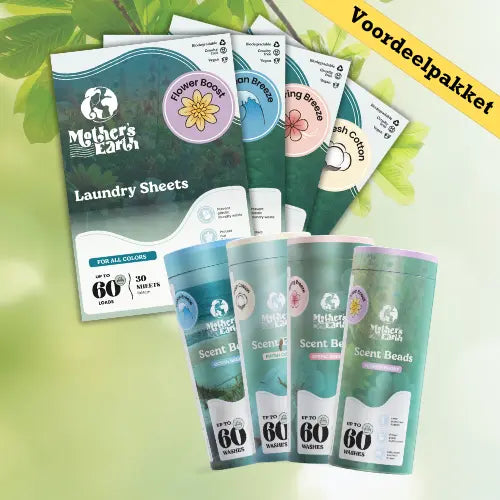 Milieuvriendelijke Wasstrips + Geurparels Voordeelbundel Mother's Earth