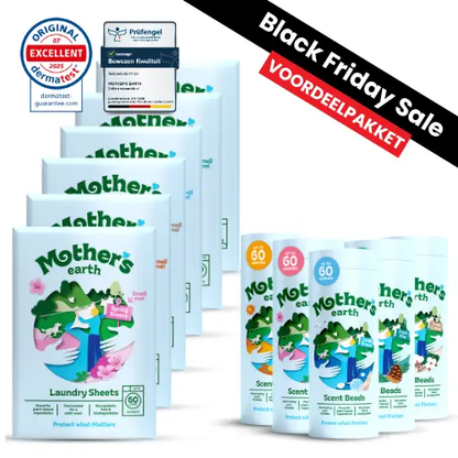 Milieuvriendelijke Wasstrips + Geurparels Voordeelbundel - Black Friday. Mother's Earth