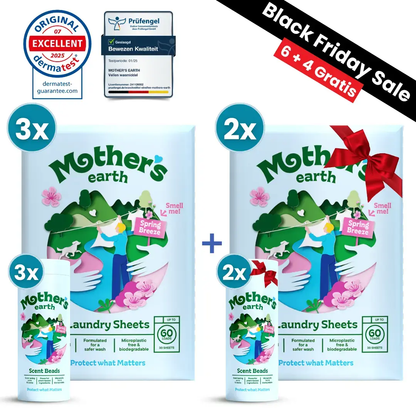 Milieuvriendelijke Wasstrips + Geurparels Voordeelbundel - Black Friday Mother's Earth