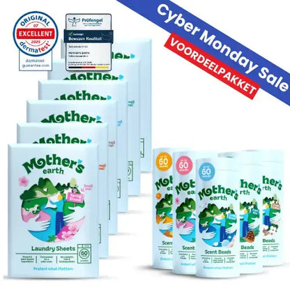 Milieuvriendelijke Wasstrips + Geurparels Voordeelbundel Mother's Earth