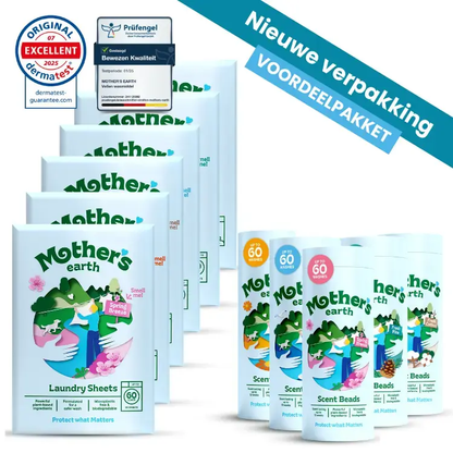 Milieuvriendelijke Wasstrips + Geurparels Voordeelbundel Mother's Earth