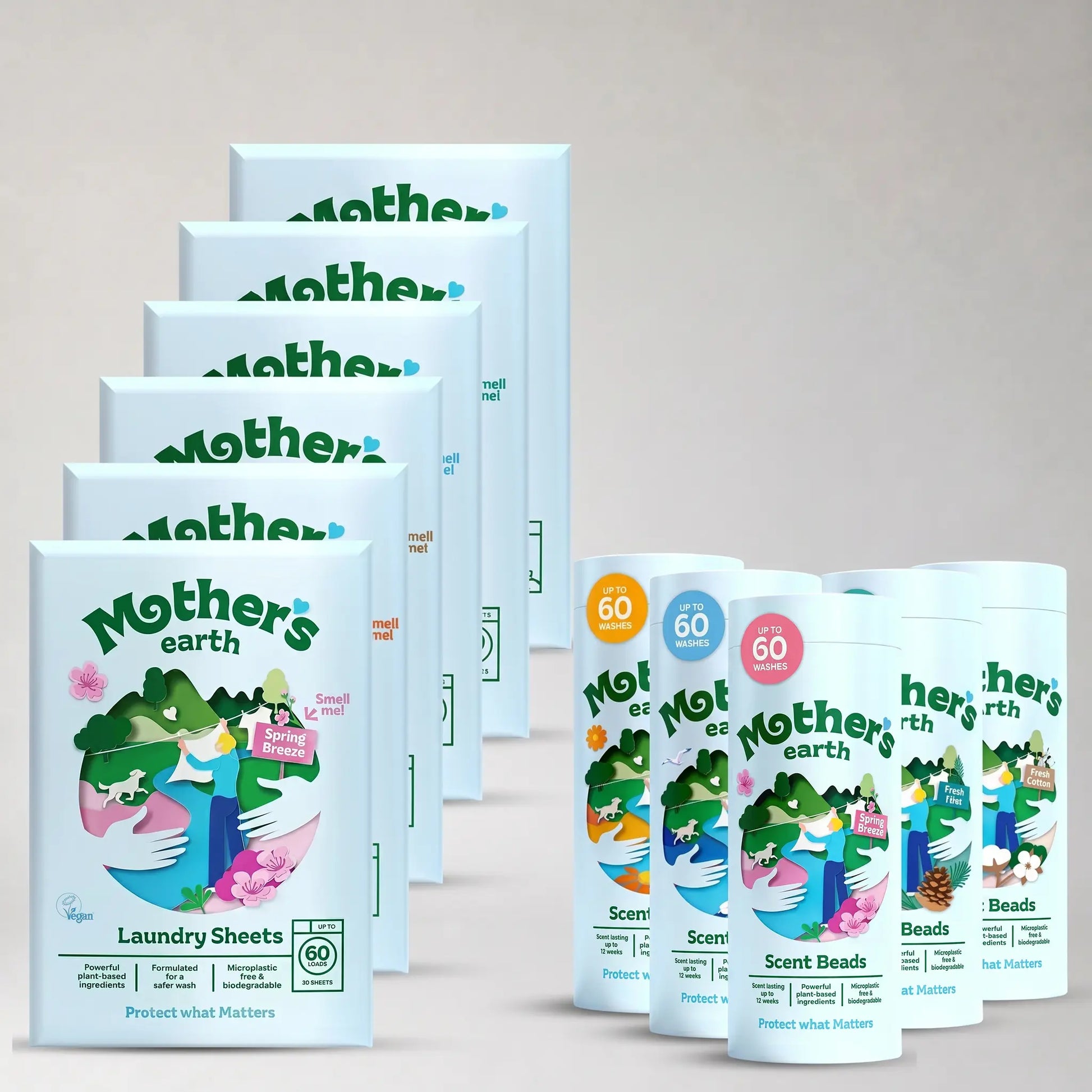 Milieuvriendelijke Wasstrips + Geurparels Voordeelbundel Mother's Earth