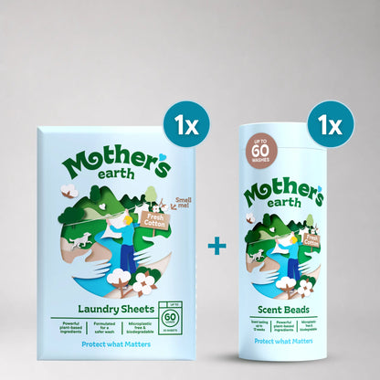 Milieuvriendelijke Wasstrips + Geurparels Voordeelbundel Mother's Earth