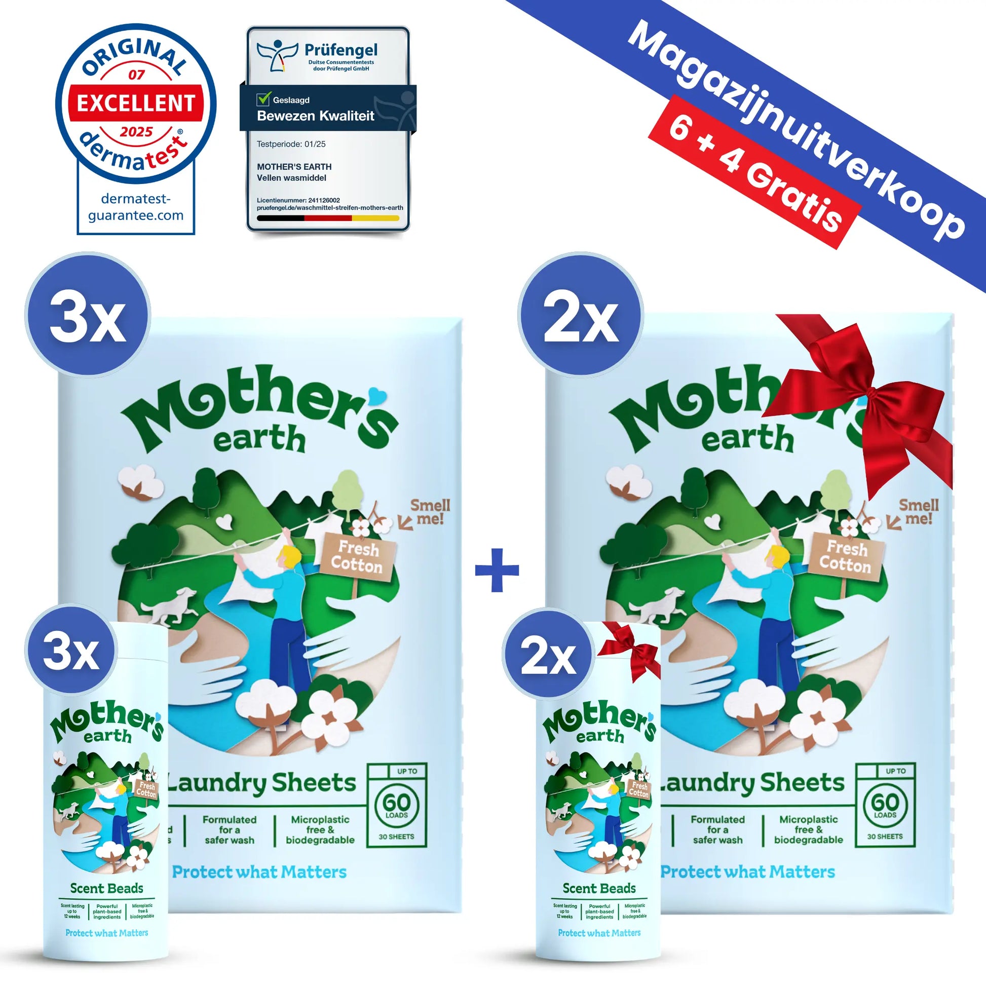 Milieuvriendelijke Wasstrips + Geurparels Voordeelbundel Mother's Earth