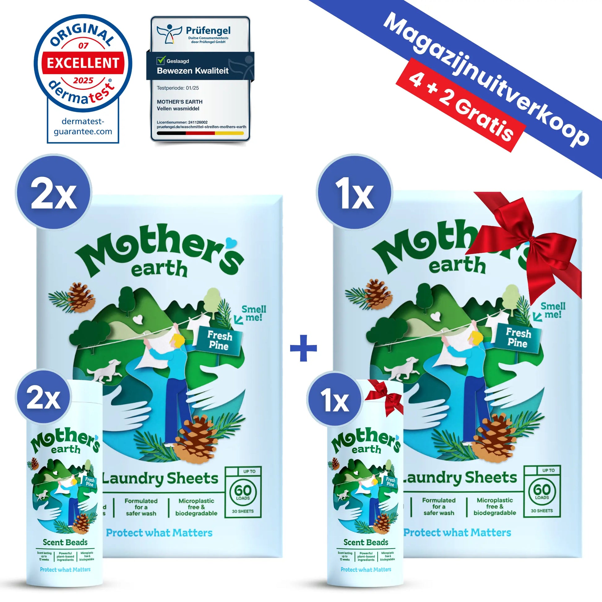 Milieuvriendelijke Wasstrips + Geurparels Voordeelbundel Mother's Earth
