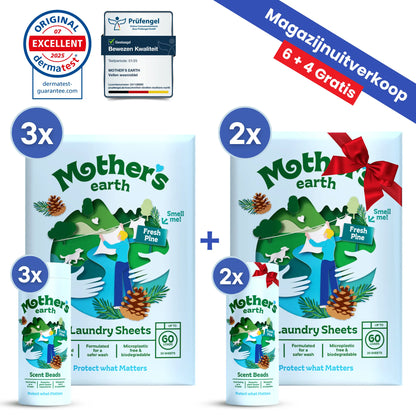 Milieuvriendelijke Wasstrips + Geurparels Voordeelbundel Mother's Earth