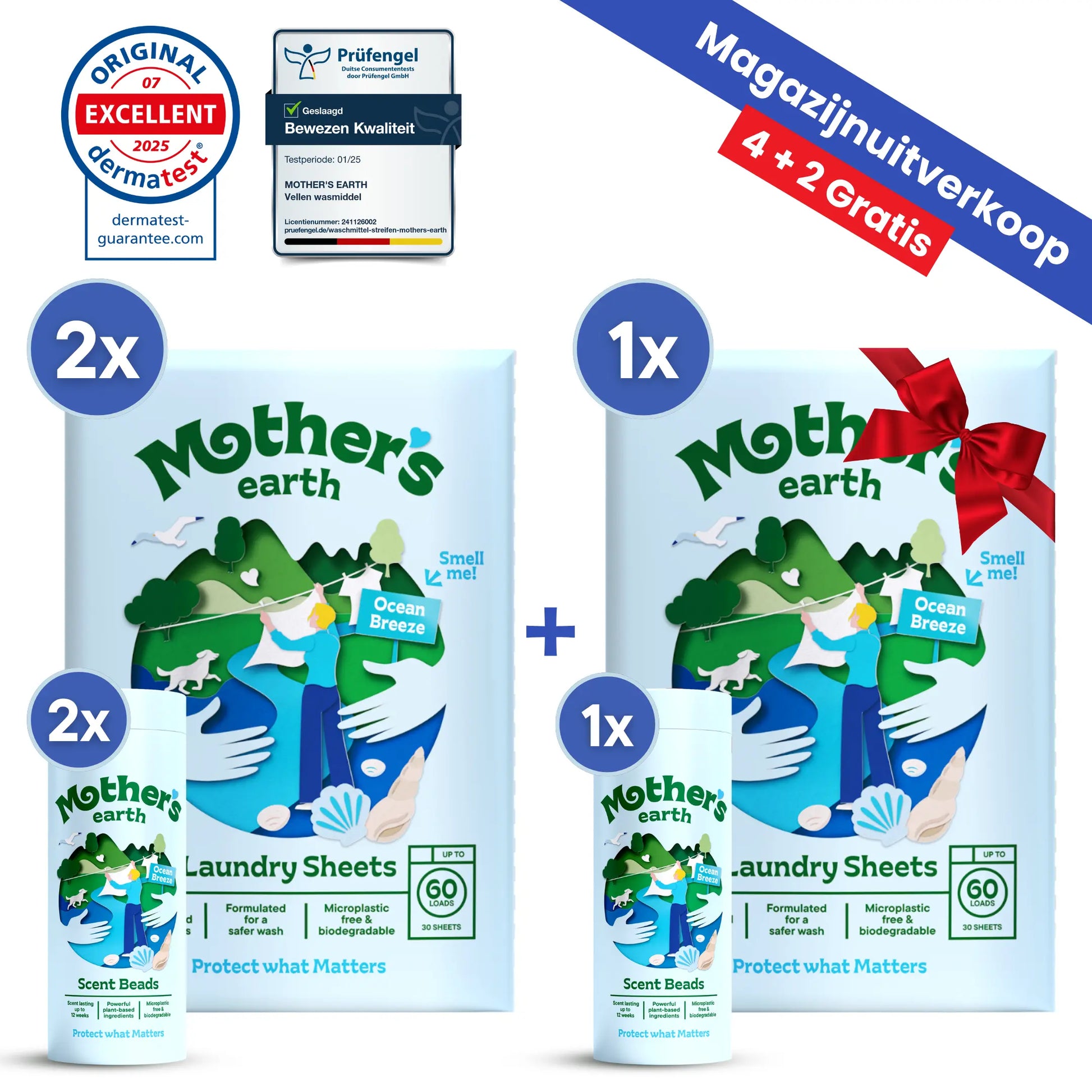 Milieuvriendelijke Wasstrips + Geurparels Voordeelbundel Mother's Earth