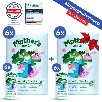 Milieuvriendelijke Wasstrips + Geurparels Voordeelbundel Mother's Earth