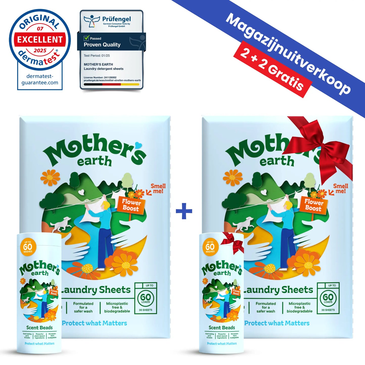 Milieuvriendelijke Wasstrips + Geurparels Voordeelbundel Mother's Earth