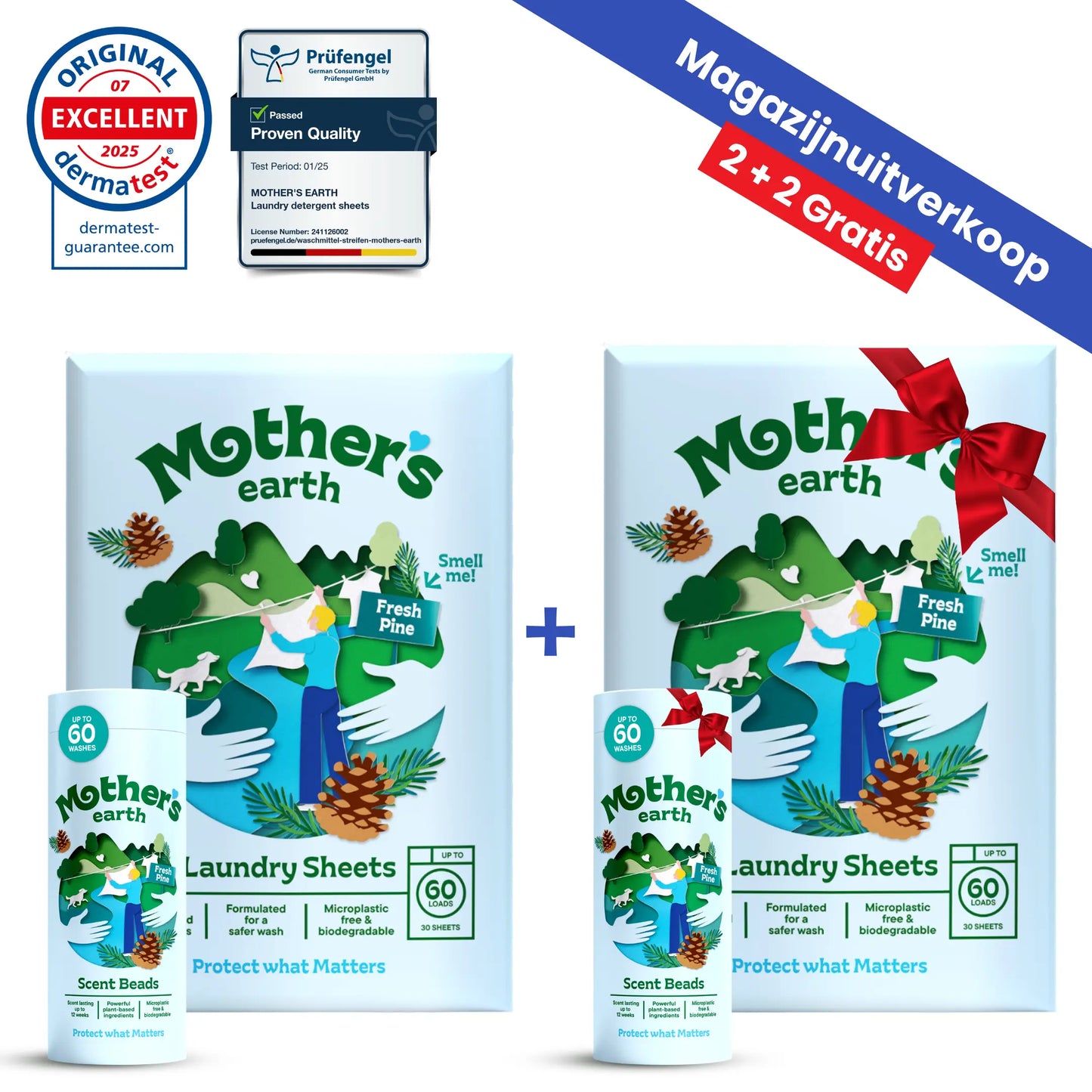 Milieuvriendelijke Wasstrips + Geurparels Voordeelbundel Mother's Earth