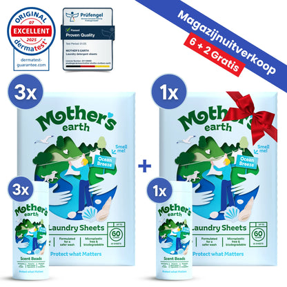 Milieuvriendelijke Wasstrips + Geurparels Voordeelbundel Mother's Earth