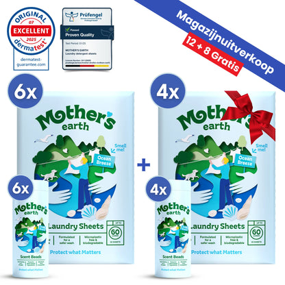 Milieuvriendelijke Wasstrips + Geurparels Voordeelbundel Mother's Earth