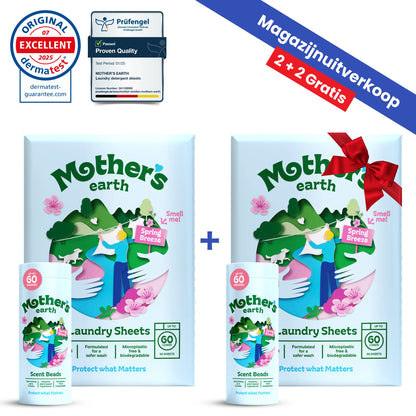 Milieuvriendelijke Wasstrips + Geurparels Voordeelbundel Mother's Earth